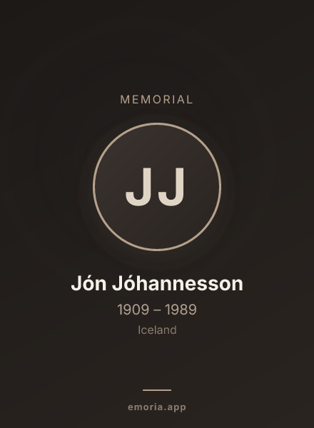 Memorial portrait of Jón Jóhannesson