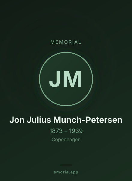 Memorial portrait of Jon Julius Munch-Petersen