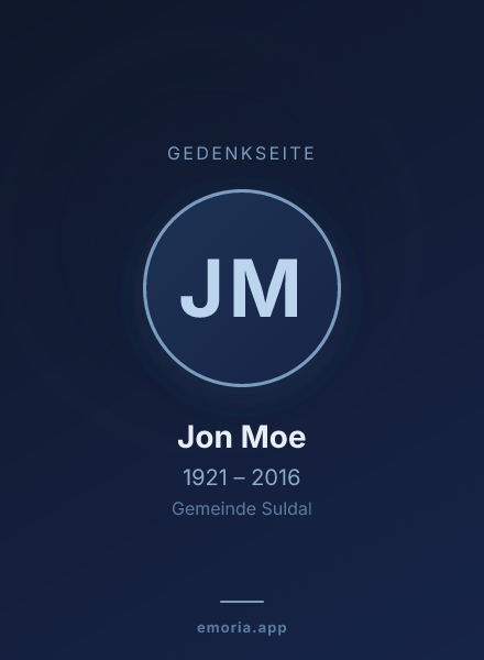 Gedenkportrait von Jon Moe