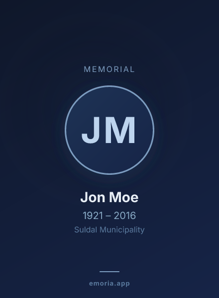 Memorial portrait of Jon Moe