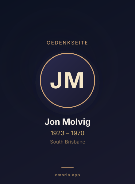 Gedenkportrait von Jon Molvig