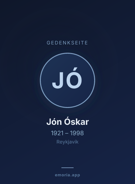 Gedenkportrait von Jón Óskar