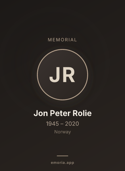 Memorial portrait of Jon Peter Rolie