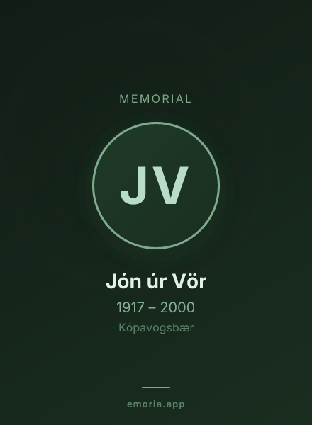Memorial portrait of Jón úr Vör