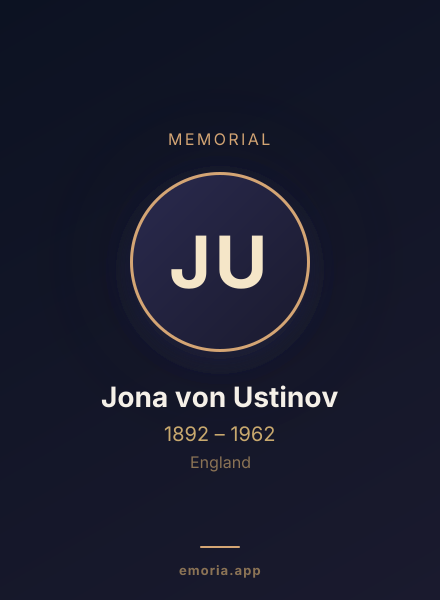 Memorial portrait of Jona von Ustinov