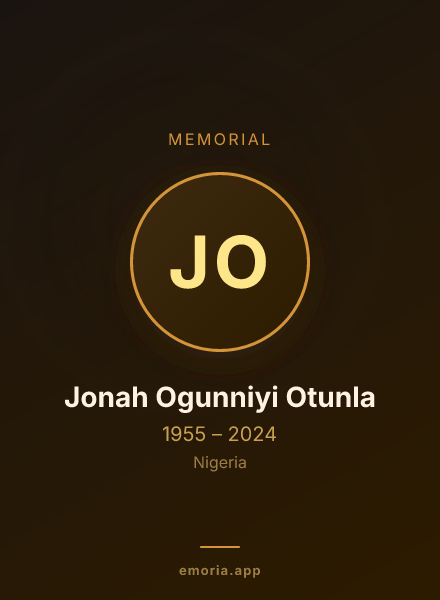 Memorial portrait of Jonah Ogunniyi Otunla