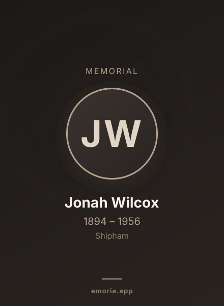 Memorial portrait of Jonah Wilcox