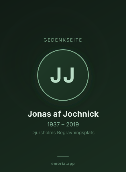 Gedenkportrait von Jonas af Jochnick