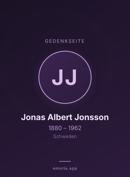 Gedenkportrait von Jonas Albert Jonsson