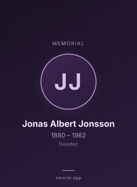 Memorial portrait of Jonas Albert Jonsson