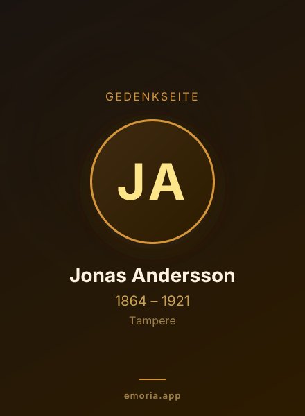 Gedenkportrait von Jonas Andersson
