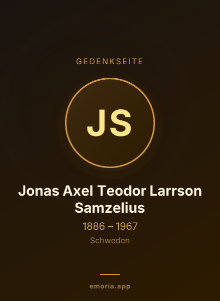 Gedenkportrait von Jonas Axel Teodor Larrson Samzelius