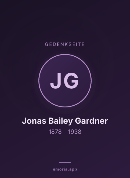 Gedenkportrait von Jonas Bailey Gardner
