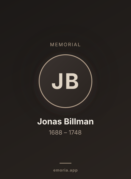 Memorial portrait of Jonas Billman