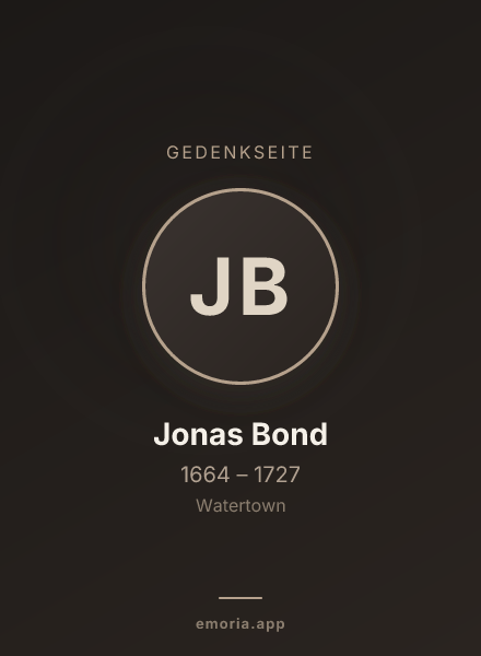 Gedenkportrait von Jonas Bond