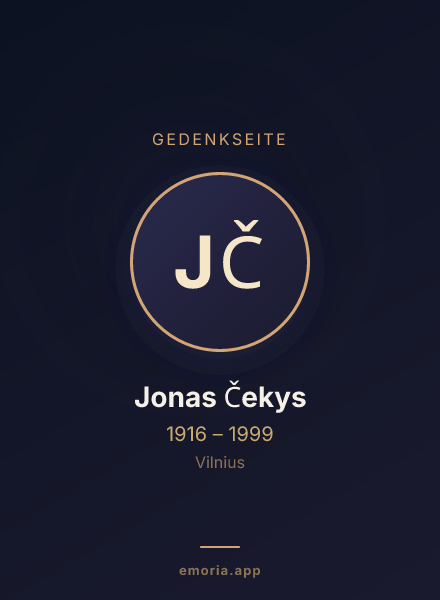 Gedenkportrait von Jonas Čekys