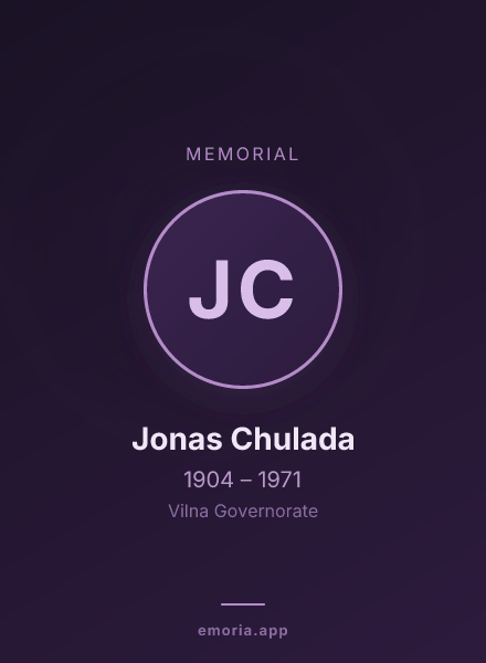 Memorial portrait of Jonas Chulada