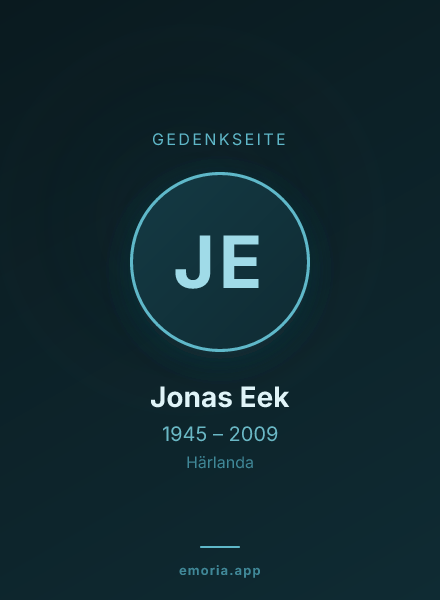 Gedenkportrait von Jonas Eek