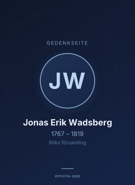 Gedenkportrait von Jonas Erik Wadsberg