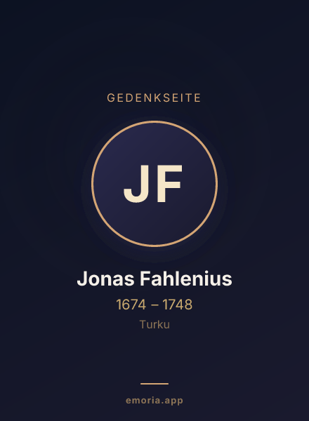 Gedenkportrait von Jonas Fahlenius