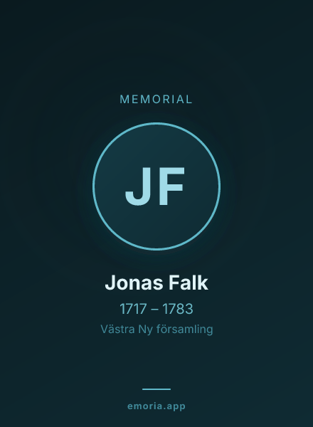 Memorial portrait of Jonas Falk