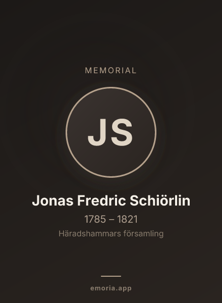 Memorial portrait of Jonas Fredric Schiörlin