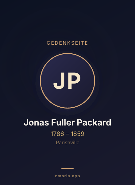Gedenkportrait von Jonas Fuller Packard