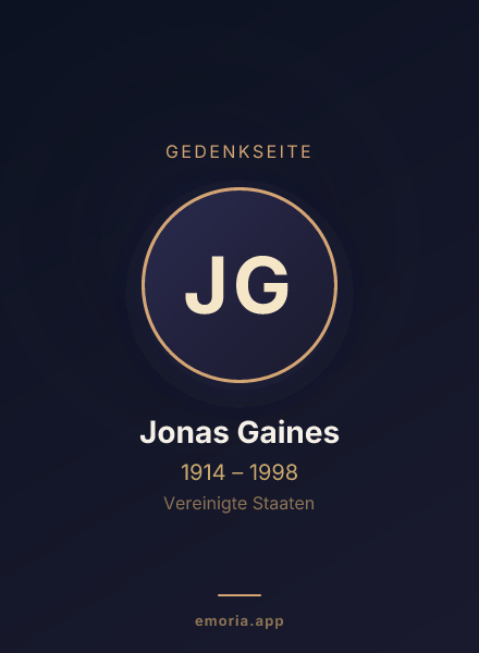 Gedenkportrait von Jonas Gaines