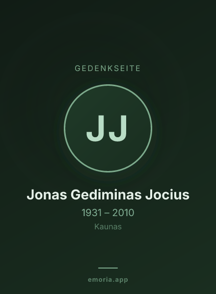 Gedenkportrait von Jonas Gediminas Jocius