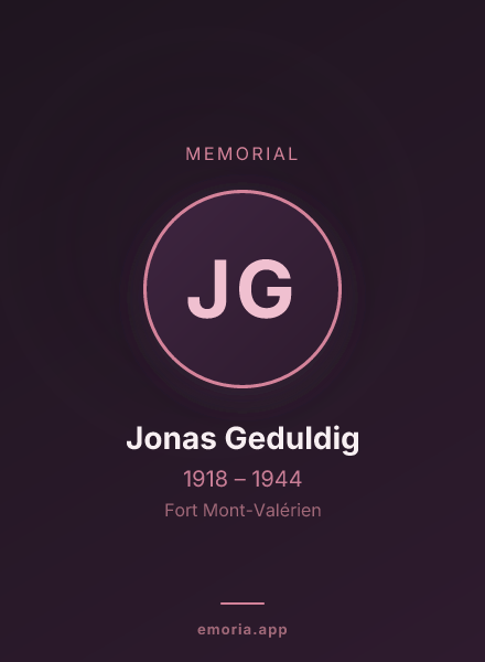 Memorial portrait of Jonas Geduldig