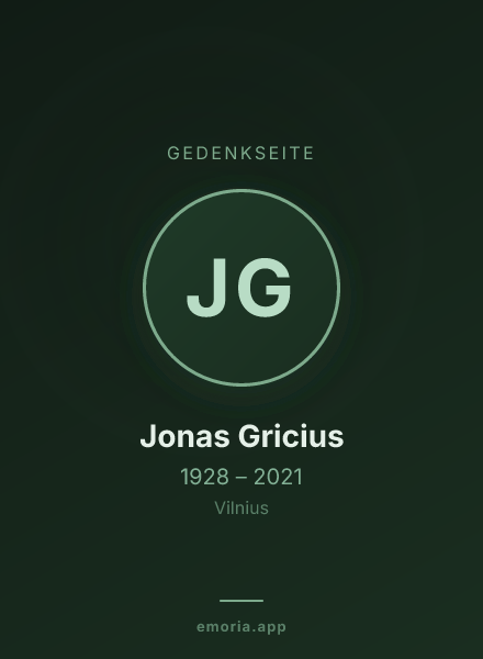 Gedenkportrait von Jonas Gricius
