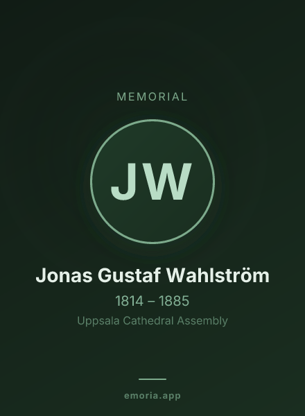 Memorial portrait of Jonas Gustaf Wahlström