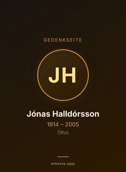 Gedenkportrait von Jónas Halldórsson