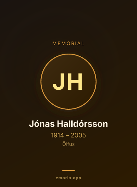 Memorial portrait of Jónas Halldórsson