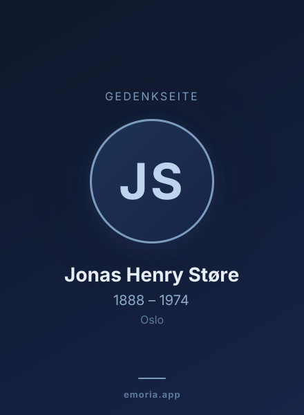 Gedenkportrait von Jonas Henry Støre