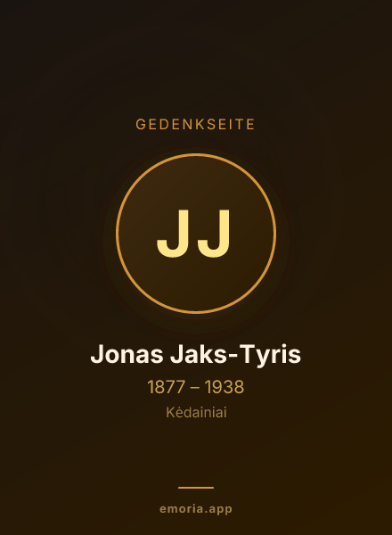 Gedenkportrait von Jonas Jaks-Tyris