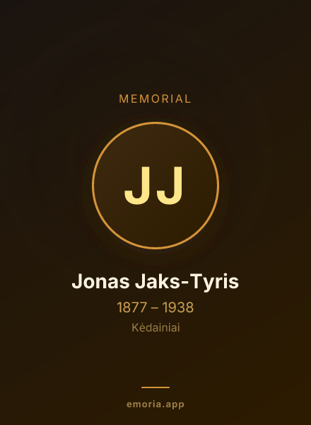 Memorial portrait of Jonas Jaks-Tyris
