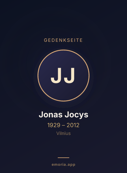 Gedenkportrait von Jonas Jocys