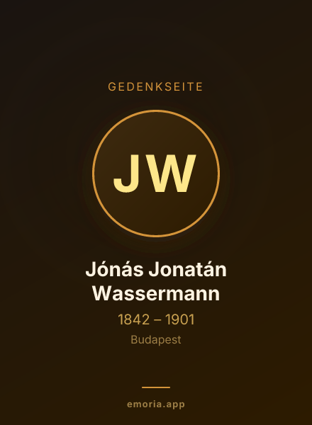 Gedenkportrait von Jónás Jonatán Wassermann