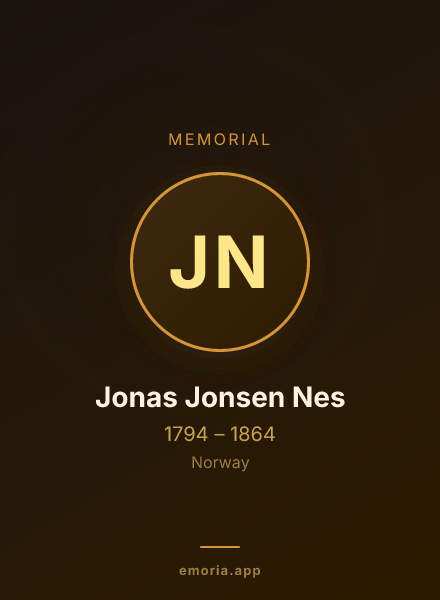 Memorial portrait of Jonas Jonsen Nes