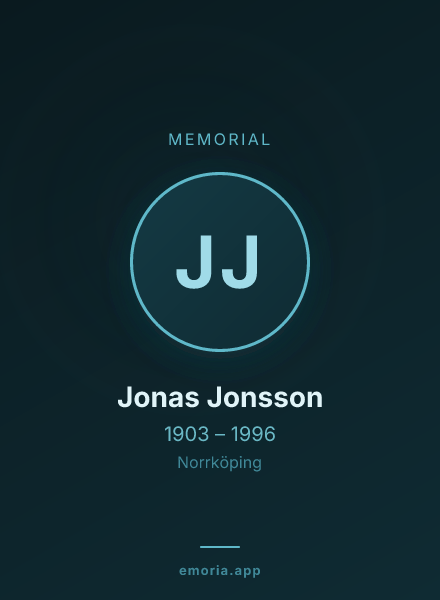 Memorial portrait of Jonas Jonsson
