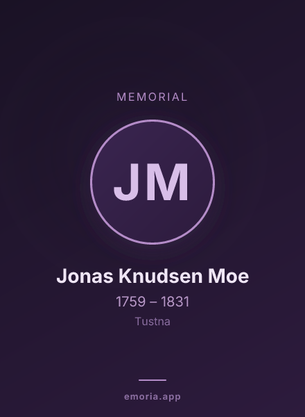 Memorial portrait of Jonas Knudsen Moe