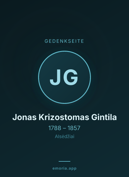 Gedenkportrait von Jonas Krizostomas Gintila
