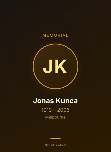 Memorial portrait of Jonas Kunca