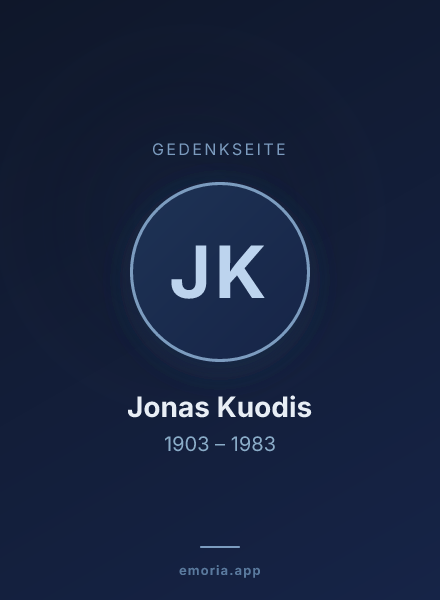 Gedenkportrait von Jonas Kuodis