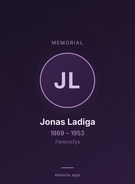 Memorial portrait of Jonas Ladiga