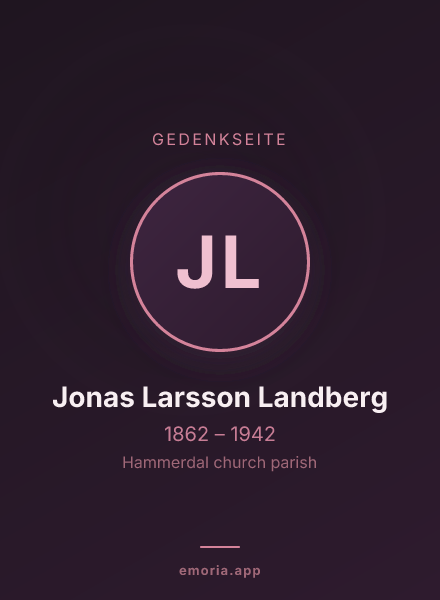 Gedenkportrait von Jonas Larsson Landberg