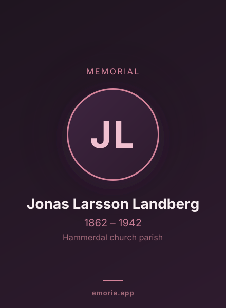 Memorial portrait of Jonas Larsson Landberg