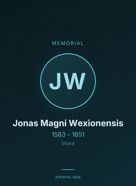 Memorial portrait of Jonas Magni Wexionensis