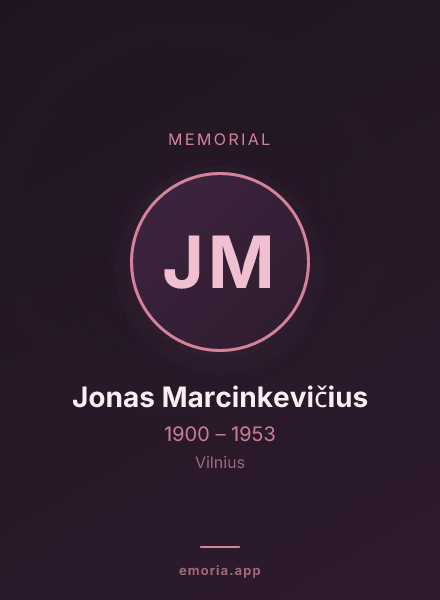 Memorial portrait of Jonas Marcinkevičius
